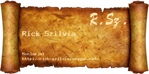 Rick Szilvia névjegykártya