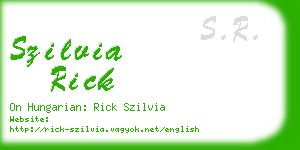 szilvia rick business card